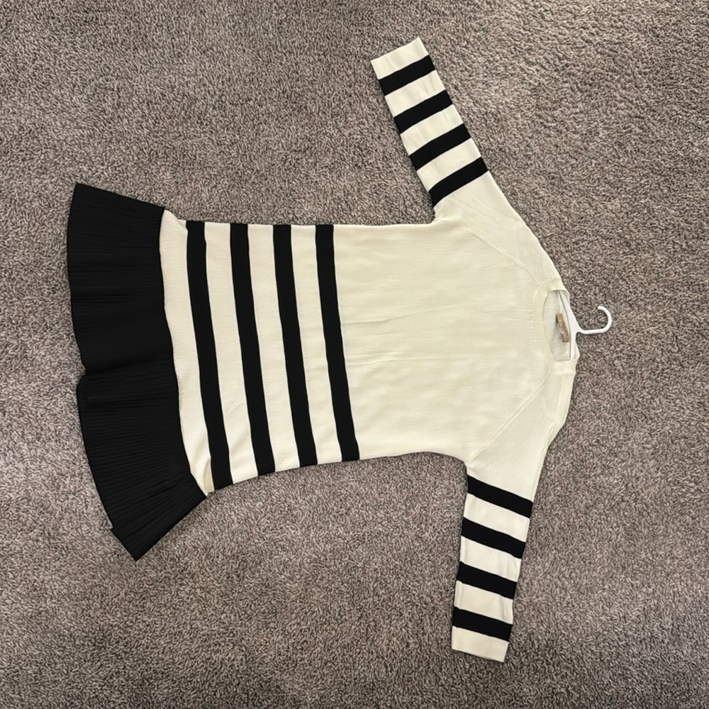 Twinset stripe-print flounce-hem dress